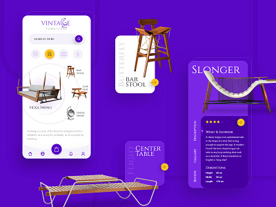 Vintage Furniture App appdevelopment ecommerce app furniture app mobile app mobile app development