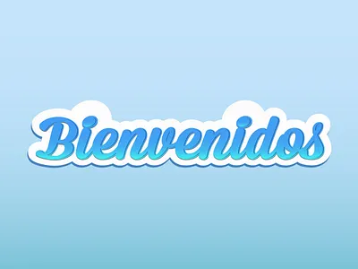 welcome in spanish bienvenidos blue design illustration illustrator lettering postcard typography vector