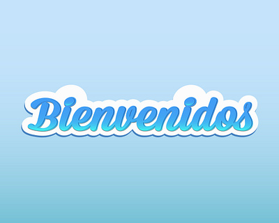 welcome in spanish bienvenidos blue design illustration illustrator lettering postcard typography vector