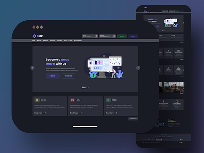 DUX casino clean clean ui crypto dark dark ui dribbble dux forex forex trading marketing marketing agency product design space trade ui design ux design web web design website design