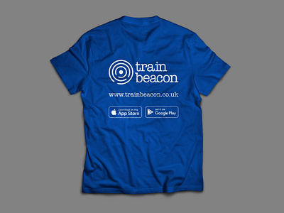 Train Beacon T Shirt MockUp - Back - Blue branding logo merch merchandise merchandising promotional design tshirt tshirt design