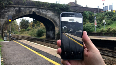 Testing augmented reality features of Train Beacon Android app appdesign appdesigner ar augmentedreality sketch ux uxui