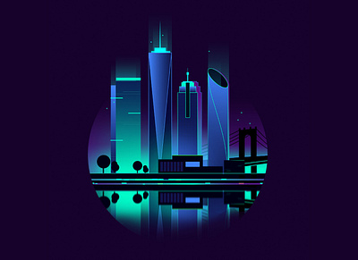 New York app branding city colour colourful flatdesign illustration travel ui vector