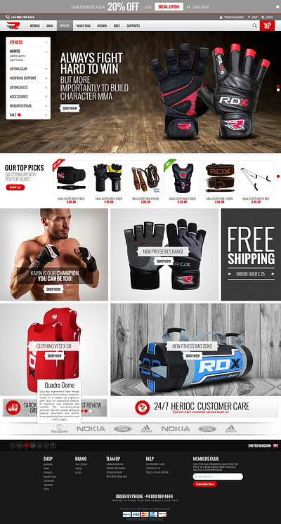 RDX SPORTS FITNESS PAGE DESIGN boxing branding fitness mma rdxsports sports