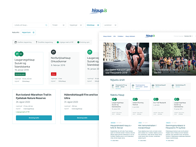 Hlaup.is clean events marathon running sport ui ui design