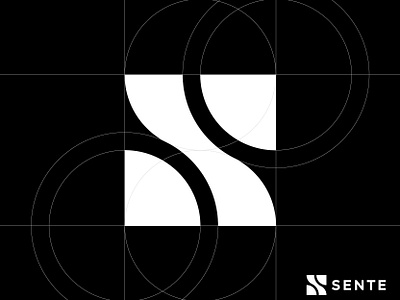 Sente 2 branding finance icon letter logo mark monogram s software