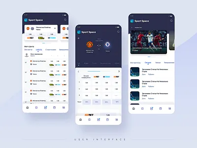 Sport space - betting and magazine app brand identity design sport typography ui ux