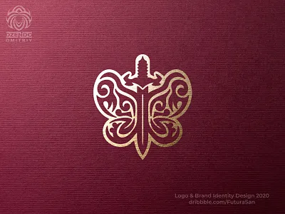 Butterfly Sword Logo animal beautiful brand branding butterfly buy logo design identity logo logotype sword