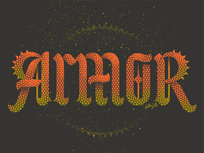 Armor - Typetober Lettering Illustration armor blackletter custom type daily gothic gritty hellsjells historical illustration inktober lettering medieval old style scales spiked spikes texture type typetober typography