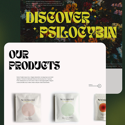 Seremoni Brand Exploration branding homepage logo mushrooms psilocybin trippy ui web web design website