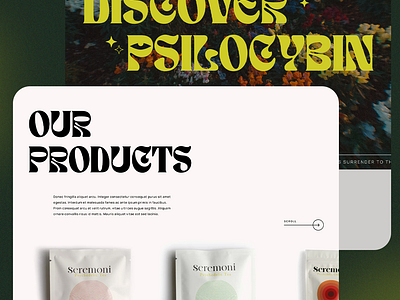 Seremoni Brand Exploration branding homepage logo mushrooms psilocybin trippy ui web web design website