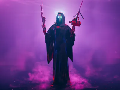 Grim 2.0 3d c4d character redshift render spooky