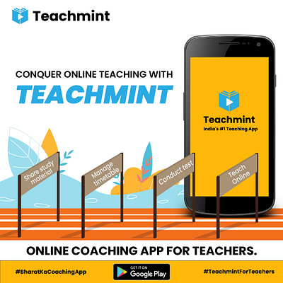 Online Teaching - Live Classes- Mobile Screen digital online education online teaching technology template