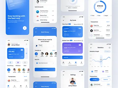 Fintechy - Fintech Mobile App app app design banking design finance finance app financial app fintech fintechy ios minimal mobile app mobile banking money transfer payment app product design ui uiux ux wallet app