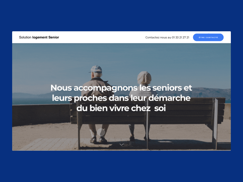 Landing page - senior real estate contact contact form contact us formulaire home page landing page senior care senior living solutions ui ux