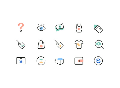 E-commerce icon set branding colour e commerce icon ui vector