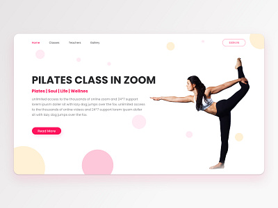 Pilates Class Web Design app design minimal pilates typography ui ui design ux ux design uxui web design webdesign website zoom