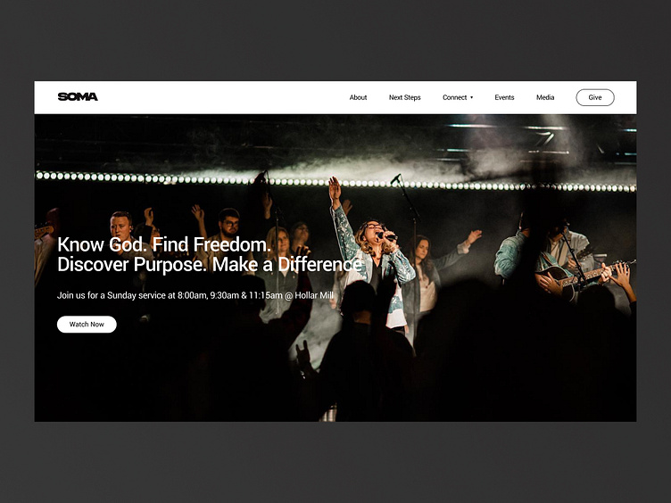 Soma Church Clean Website Design by Vlad Vee for hitRefresh on