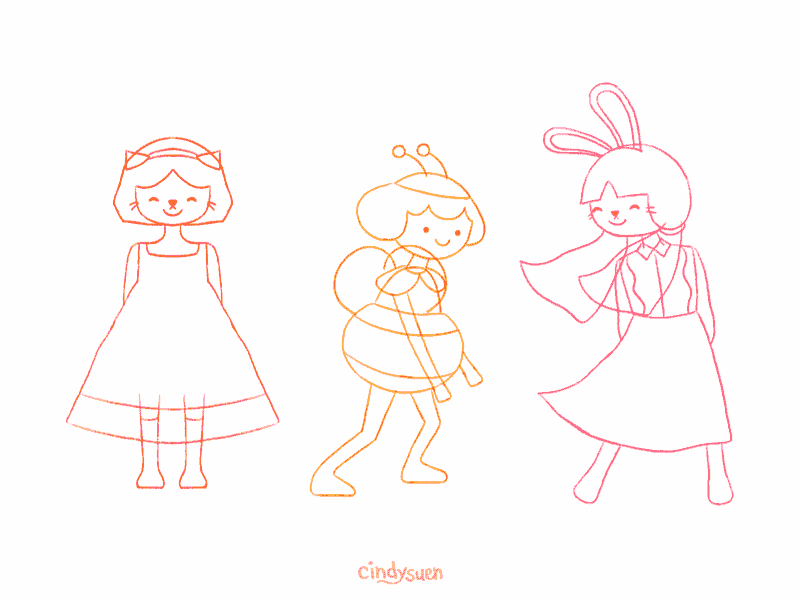 Dance Animation Process animated gif animation bee behind the scenes bts bunny cat dance frame by frame gif