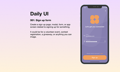 Daily UI - 001 Sign up daily 100 challenge daily ui 001 dailyui dailyuichallenge design figma ios uidesign uxdesign