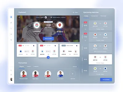 Football Live Streaming app dashboard desktop football live stream live streaming objectivity soccer