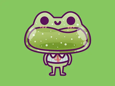 Frog cute design frog graphic happy illustration kawaii kid kids illustration minimal pastel