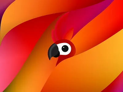 Red Macaw illustration vector wallpaper