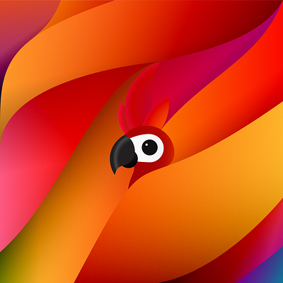 Red Macaw illustration vector wallpaper
