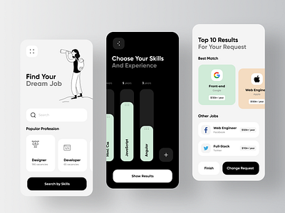 Jobster - Job Search Platforms Mobile App app candidate career employee employment hiring hiring platform job job application job board job listing jobs mobile product design recruitment rondesign talent team vacancies vacancy