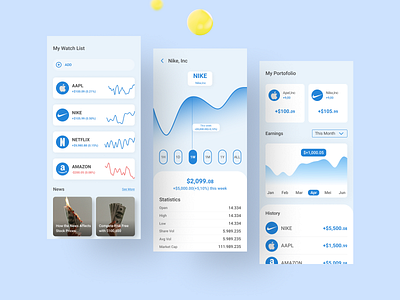 Stocks App stock app stock market ui design ux design