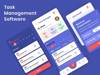 Task Management activity feed chat clean dashboard icons profile task app task manager web design