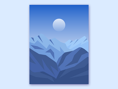 Mountains artwork illustration illustrator montagne moon mountains nature night vector vector illustration