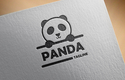 Logo Panda animal art bear black cartoon character cute design face graphic icon illustration isolated logo panda silhouette simple style white wildlife