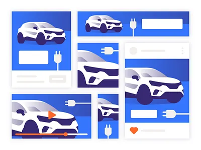 Display Ads advertising branding illustration marketing online course vector