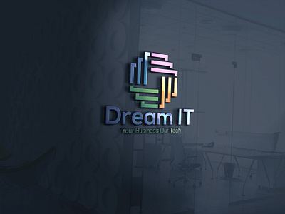 Dream IT Logo branding design flat logo mockup vector