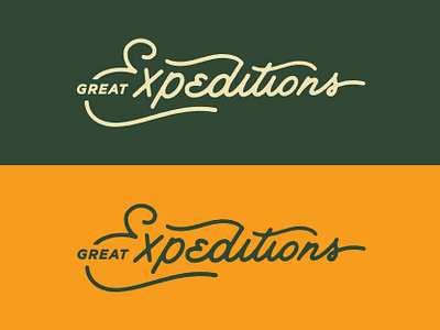 Great Expeditions Lettering expeditions flat vector lettering outdoors pennant print script travel type typography vintage