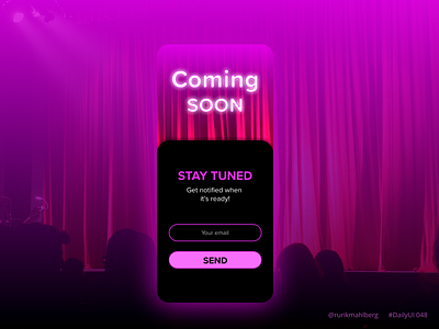 Coming soon app color comin soon daily ui mobile pink red trendy