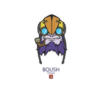 tinker design dota2 flat game art icon illustration minimal vector