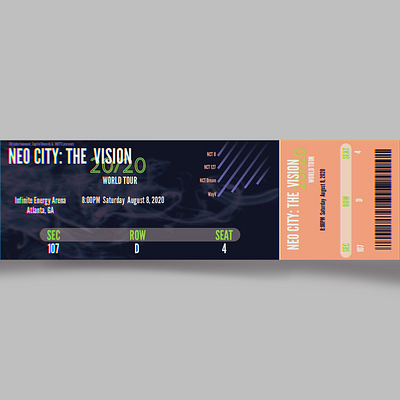 Neo City Concert Ticket branding design product design typography