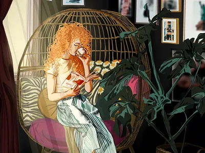 Read artwork illustration lofi