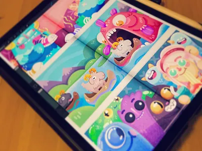 Children’s Book Pages app character childrens book color colors design food fun illustration monsters