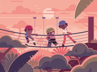 Kids − Oxford MathsBeat boat bridge canoe character fish fishing illustration jungle oxford toucan