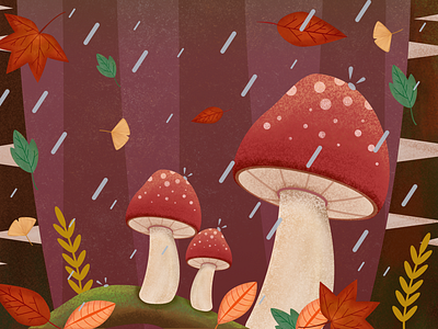 Small Forest affinity designer autumn art autumn illustration autumn leaves colorful autumn forest illustration illustration