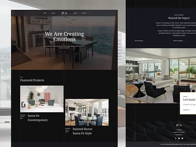 Interior landing animation architect black clean company concept design furniture homepage interface interior interior design minimal typography ui ux web web design web ui website