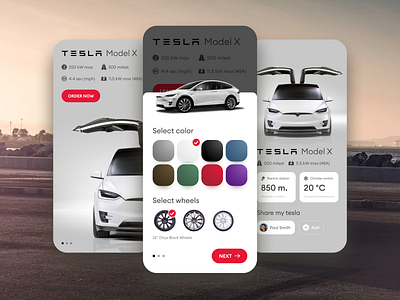 Tesla App android app app store design dribble ios iphone x mobile mobile app model model x tesla model x ui ux x