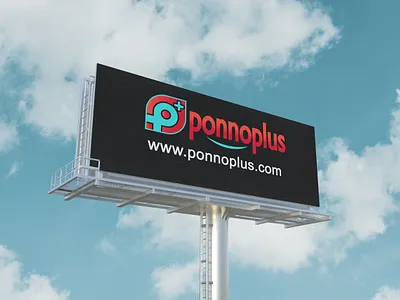 PonnoPlus.com Adversiment Billboard Mockup 2d branding business company corporate design dribble flat illustration logo logo design minimal typography