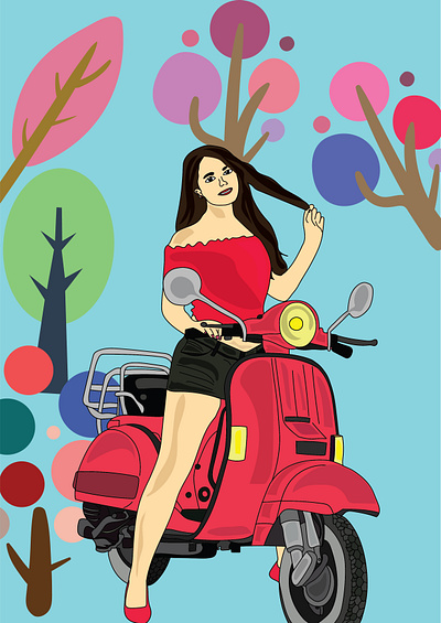 scoocty girl digital illustration digital painting digitalart illustration vector vectorart