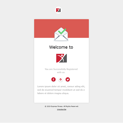 Email template for express fitness design ui