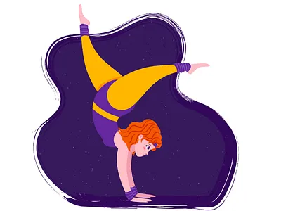 Yoga 80s style aerobics exercise fitness flat girl illustration sport stretching vector vector illustration workout yoga