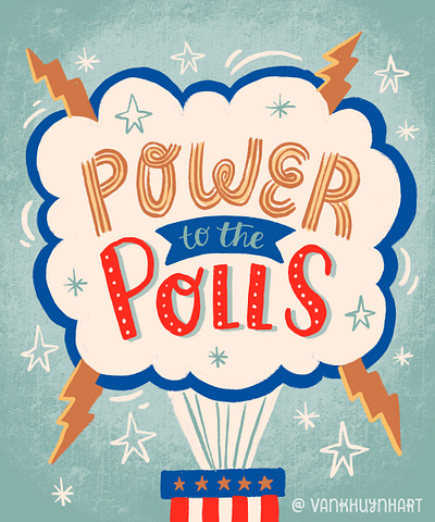 Power to the Polls digital art election election 2020 election day govote handlettering illustration lettering power to the polls presidential election procreate type type art typography vote voting